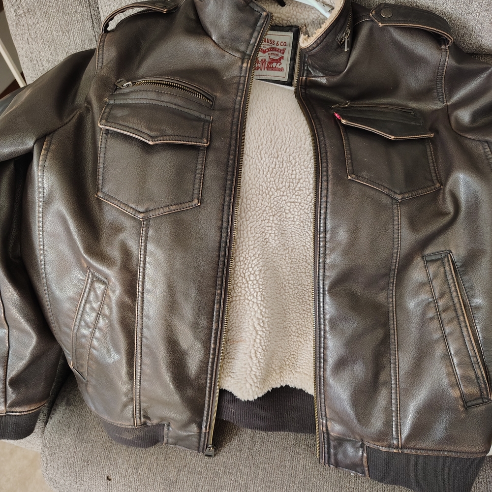 Levi's Dark Brown Bomber Jacket with Sherpa Lining